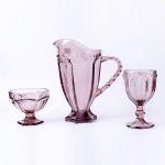 purple retro glassware set