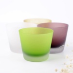 frosted colored glass cup